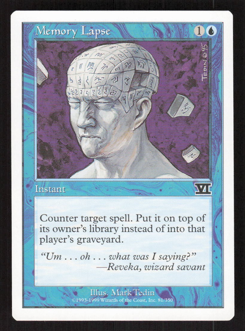 1999 Memory Lapse Classic Sixth Edition 81 MTG