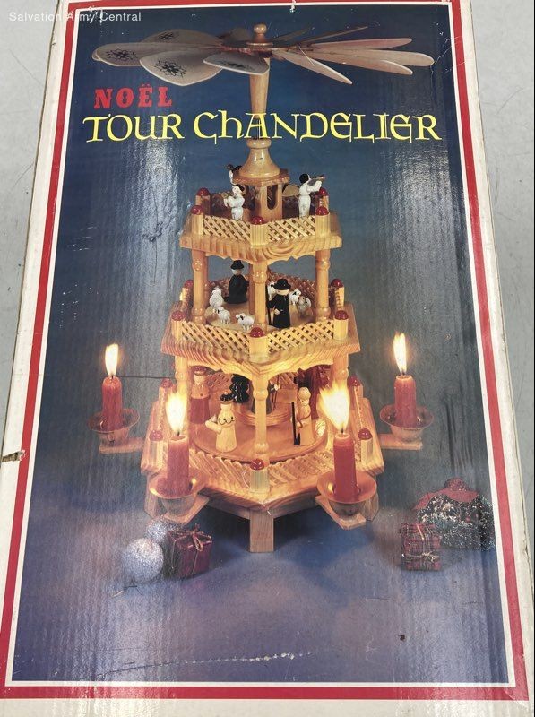 Vintage Noel Tour Chandelier Christmas Candle Tower Pyramid Nativity Carousel