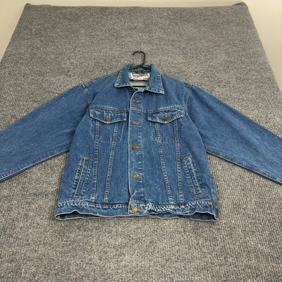 Vintage Brittania Jacket Mens M Blue Cotton Denim Distressed Trucker Grunge