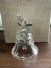 Vintage Bird Handle Clear Glass 24% Lead Crystal  Dinner Bell Cut