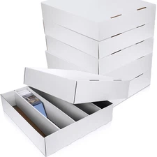 3 Pcs 5000 Count Card Storage Boxes for Trading and Gaming Cards White Cardbo...