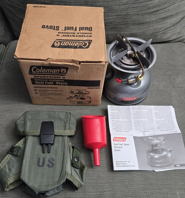 #ad #ad Camping Lot Coleman Dual Fuel 533 Stove Funnel BONUS US Army Pouch Case $139.95