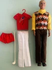 Vintage Malibu Ken Doll 1968 Mattel Made in Hong Kong W Accessories