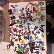 Small vintage figures lot Marvel , Gi Joe , Basketball Mascots , DC.
