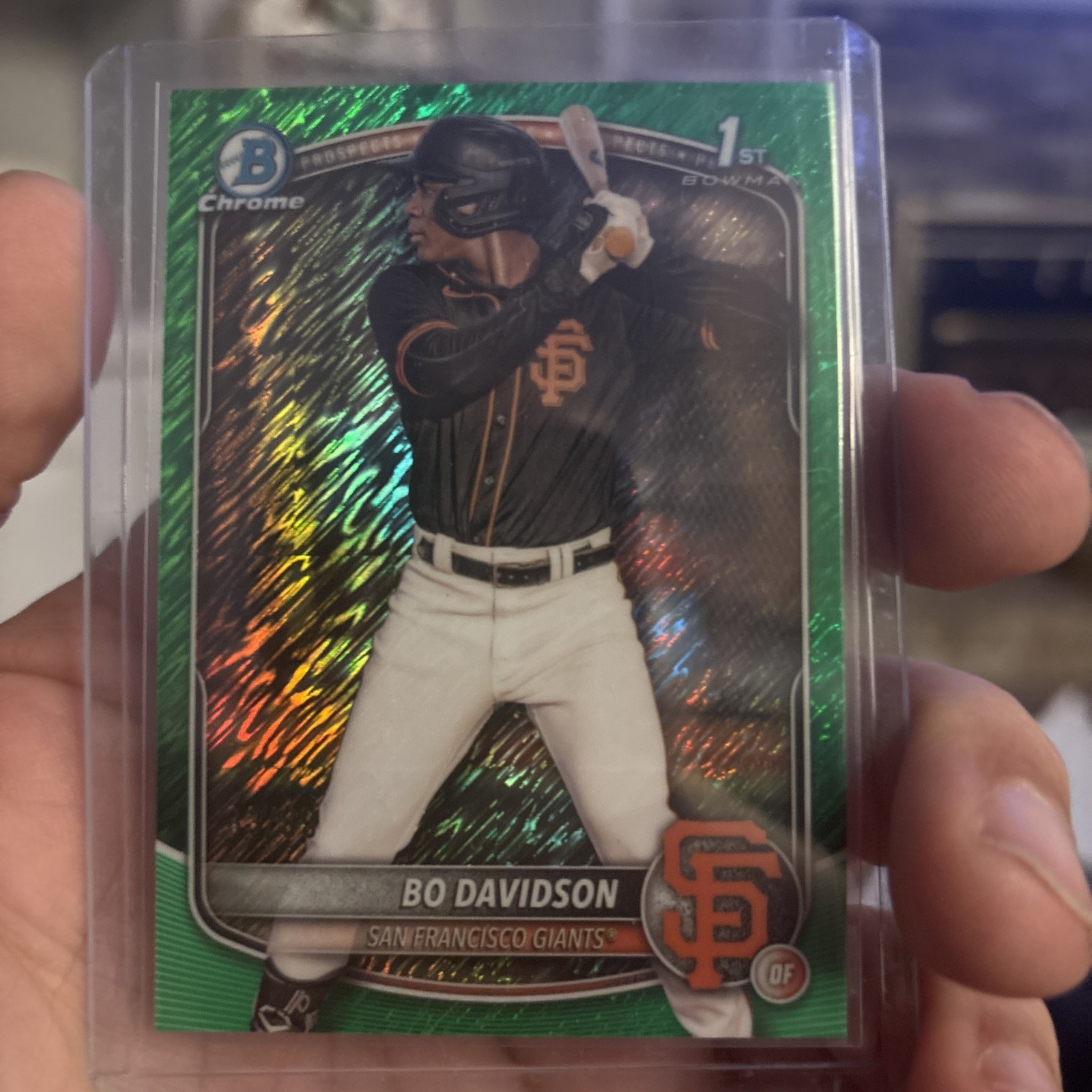 BO DAVIDSON /99 1st Bowman Chrome Green Shimmer Refractor 2025 Bowman Giants