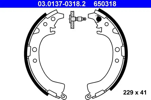 ATE 03.0137-0318.2 Kit ganasce freno posteriore per Toyota RAV 4 Camry - Immagine 3