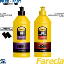 Farecla G3 Cutting Compound 500g + G3 Wax 500ml Car Polishing Kit + 2x Spreaders