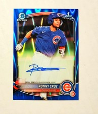Ronny Cruz 2025 1st Bowman Chrome AUTO BLUE RayWave REFRACTOR 023/150 Cubs RC z6