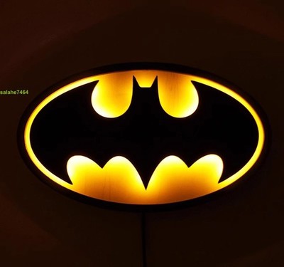 The Batman Bat Logo LED Night Light Atmosphere Bedroom Wireless Remote Xmas Gift