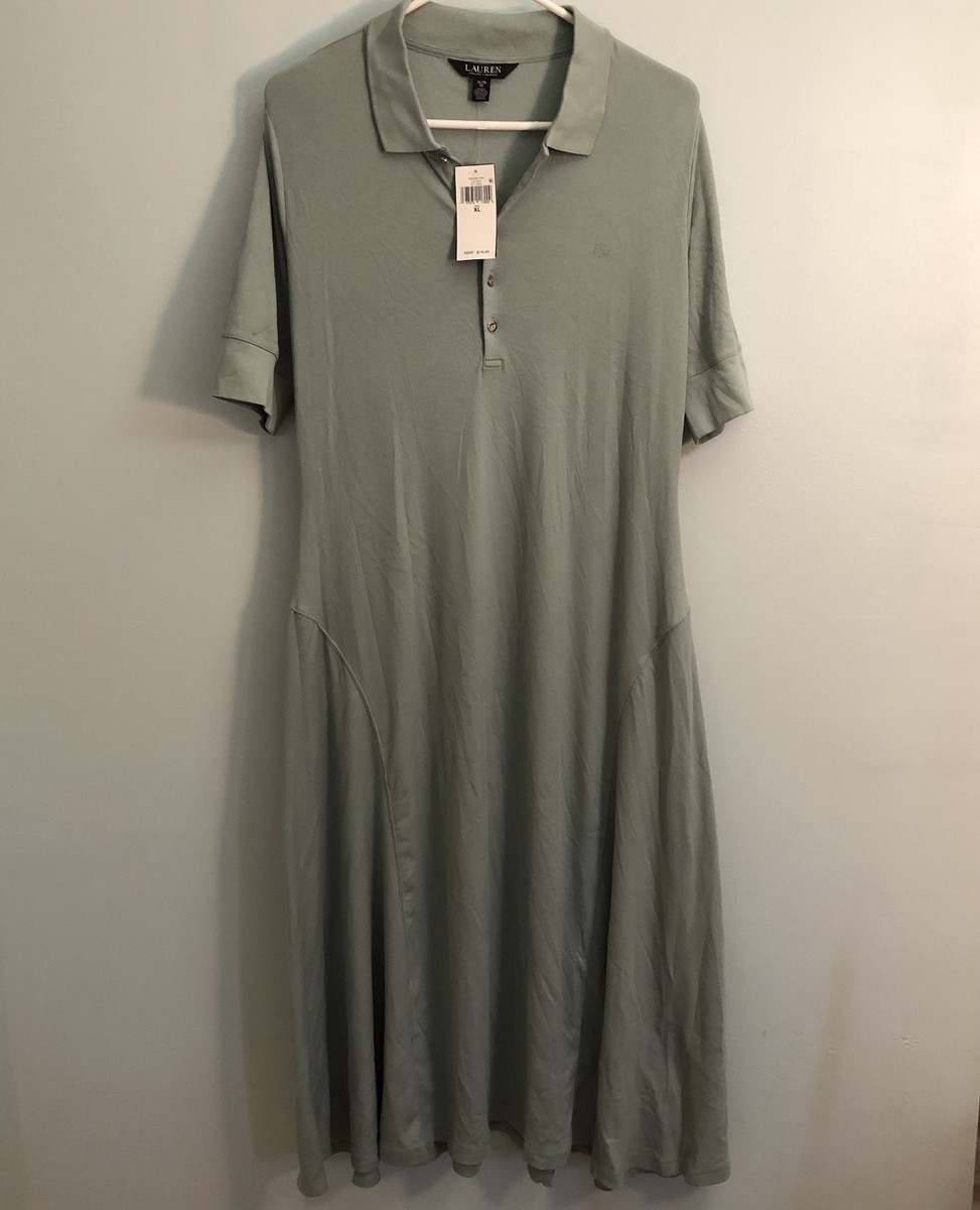 Ralph Lauren Women's Cotton-Blend Polo Dress - Size XL in Soft Laurel Ralph Lauren Women's Cotton-Blend Polo Dress - Size XL in Soft Laurel