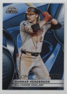 2025 Topps Chrome Black Blue Refractor 90/150 Gunnar Henderson #3 19n6
