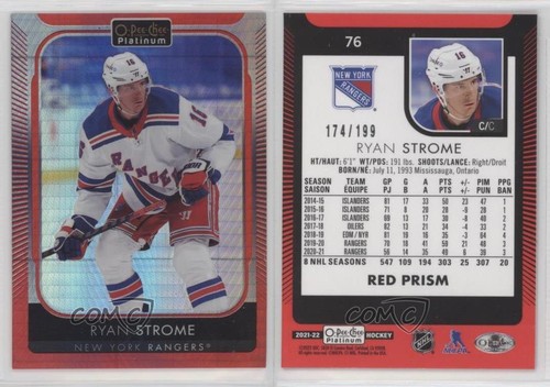 2021-22 O-Pee-Chee Platinum Red Prism 174/199 Ryan Strome #76 bg9 - Picture 3 of 3