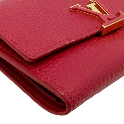 LOUIS VUITTON Capucines Taurillon Leather Compact Wallet Red - Picture 8 of 14