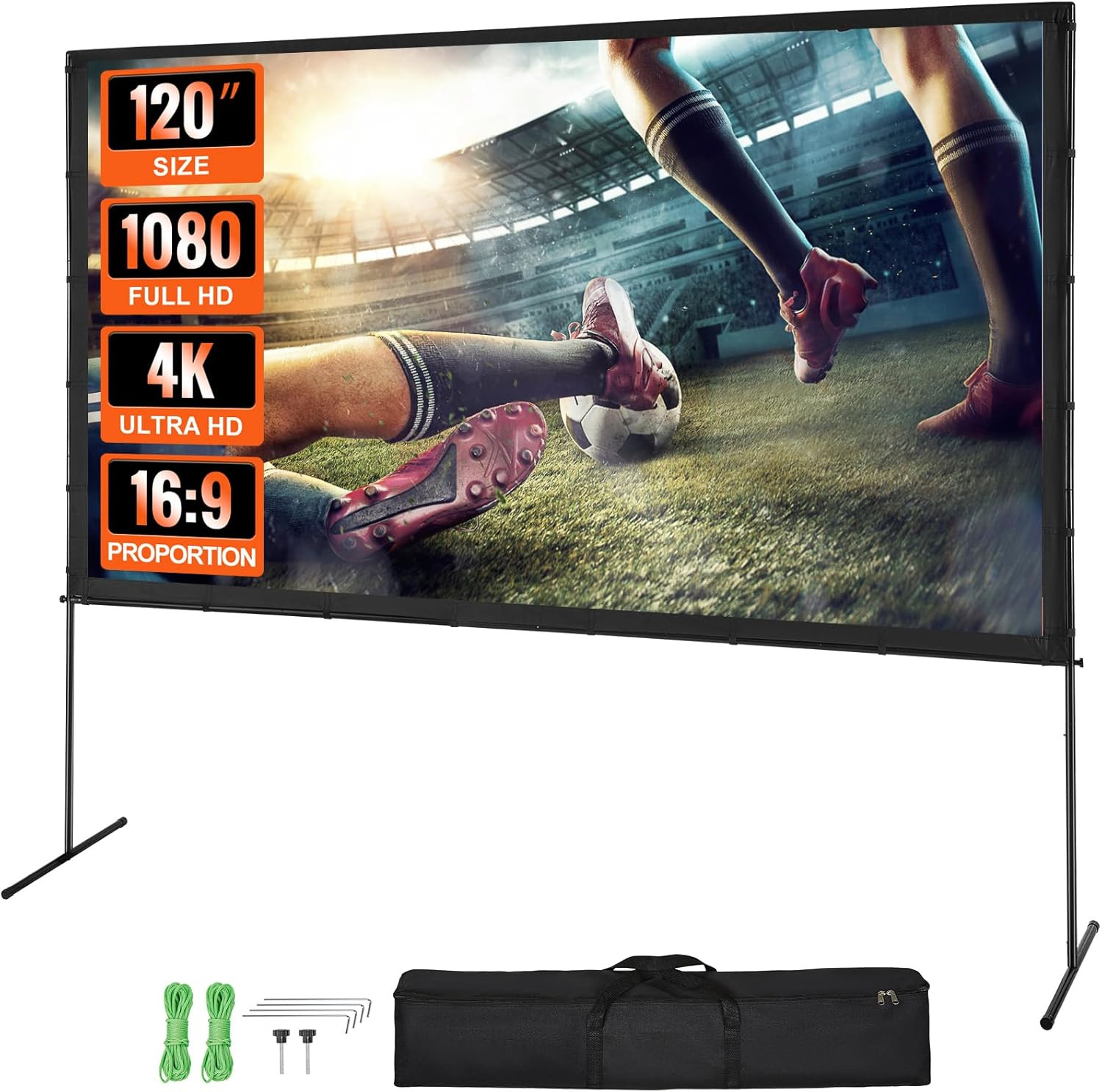 Schermo Proiezione Manuale 120" 16:9 4K HD | Cinema a Casa Tua