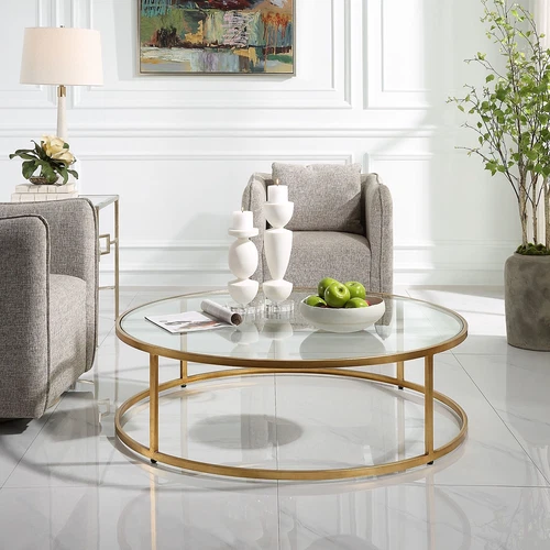 Uttermost Radius Modern Circular Coffee Table - Picture 1 of 5