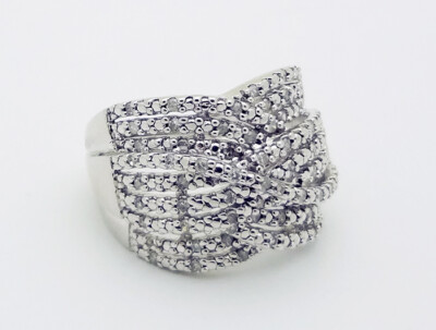 Brand New SUN Sterling Silver Diamond 7 Grams Ring Size 8