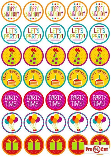 30 Party Birthday Cupcake Cake Toppers Decorations Edible Wafer Paper *Pre Cut* - Picture 2 of 4