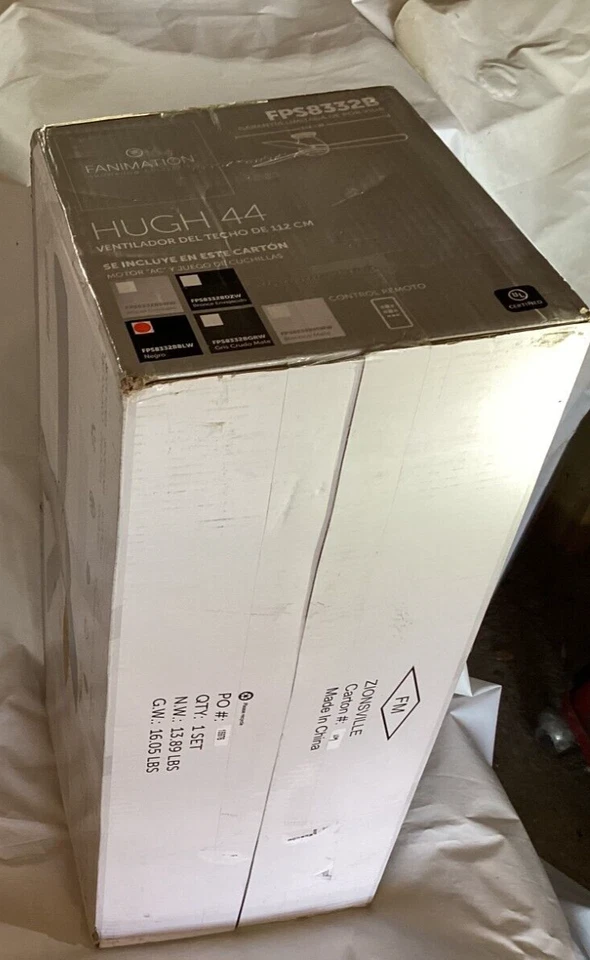 FANIMATION Hugh 44"Integrated LED Indoor/Outdoor Black Ceiling Fan w/Remote - Image 4 of 4