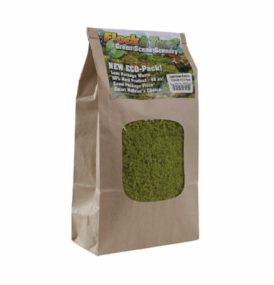 Scenic Express ~ Flock & Turf Ground Cover ~ 48oz ~ Coarse ~ Light Green ~ 802E