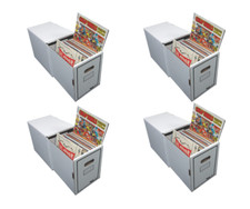 4 LP Vinyl Record Album Storage Boxes with Drawer Dividers Record Storage Box