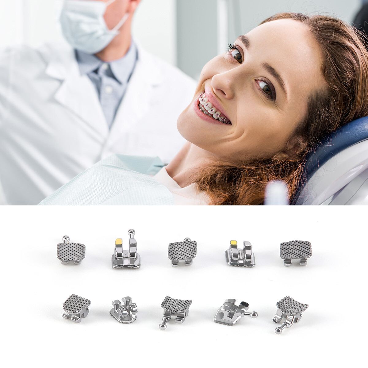 Dental Laboratory Metal Orthodontic Mini Roth Brackets Tubes AZDENT ...