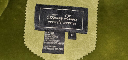 Jerry Lewis Classic Luxuries Tiger Mills Olive Faux Fur Sheepskin Coat Sz.1X (XL - Picture 3 of 12