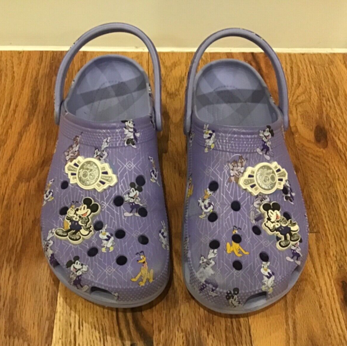 Disney 100th Anniversary Mickey Mouse Lavender Crocs Clogs Men's Size 10/12-image