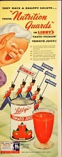 1942 Libby's Tomato Juice Grandma Salute Nutrition Guards Vintage Print Ad