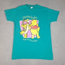 Winnie The Pooh T-Shirt Blue One Size Oversized Sharing Laughs Short Sleeve