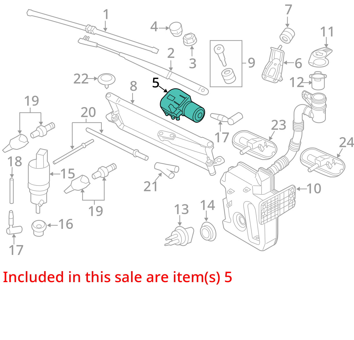 2013 Volkswagen Jetta Front Windshield Wiper Motor OEM 69K Miles