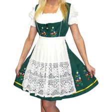 XS S M L XL 2XL German Dirndl Dress Oktoberfest SHORT Swing Party 3 Pc Set