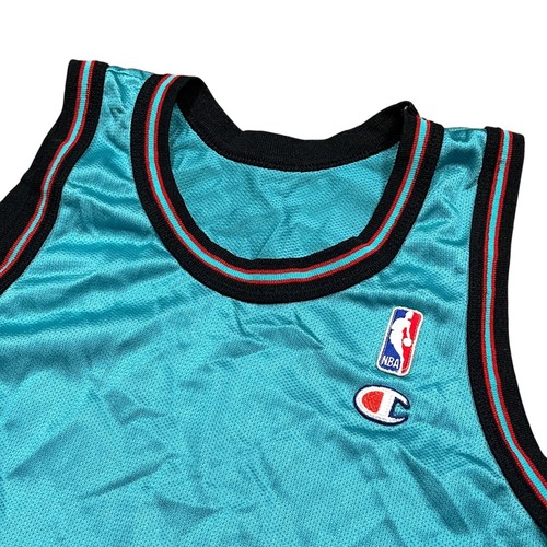 Vintage 90s Champion Vancouver Grizzlies BLANK Teal Made in USA Jersey Mens 40 - Picture 3 of 5