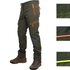 Pantalone Uomo Felpato Caccia Pesca Trekking In Tessuto Tecnico Antistrappo Inve