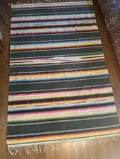 Vintage Mexican Saltillo Serape Blanket 58x92 No Holes, No Stains, No Owner Odor