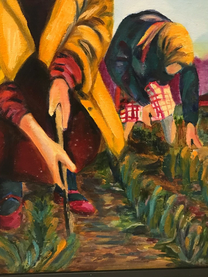 Great Harvesters оригинальная картина маслом садоводы органическая зелень красный - Изображение 3 из 4