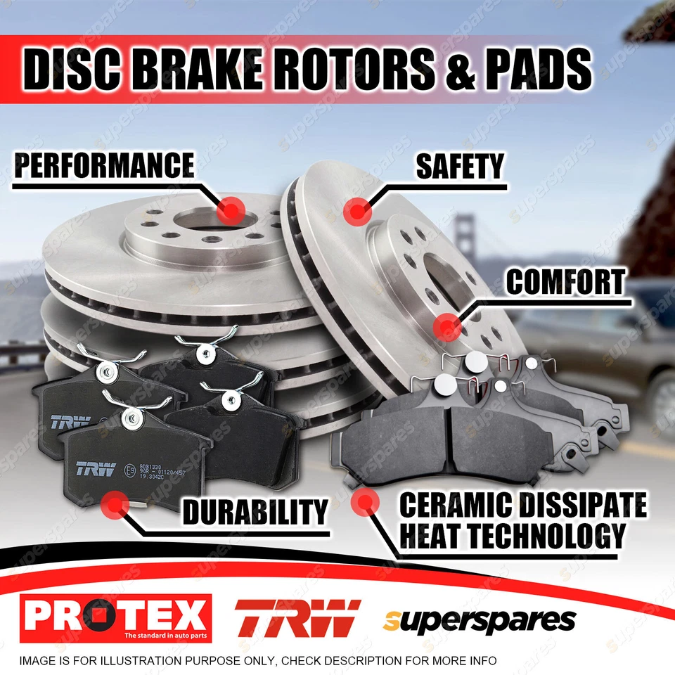 Front + Rear Disc Rotors Brake Pads for Holden Captiva CG CG5 CG7 07-on - image 2 of 2