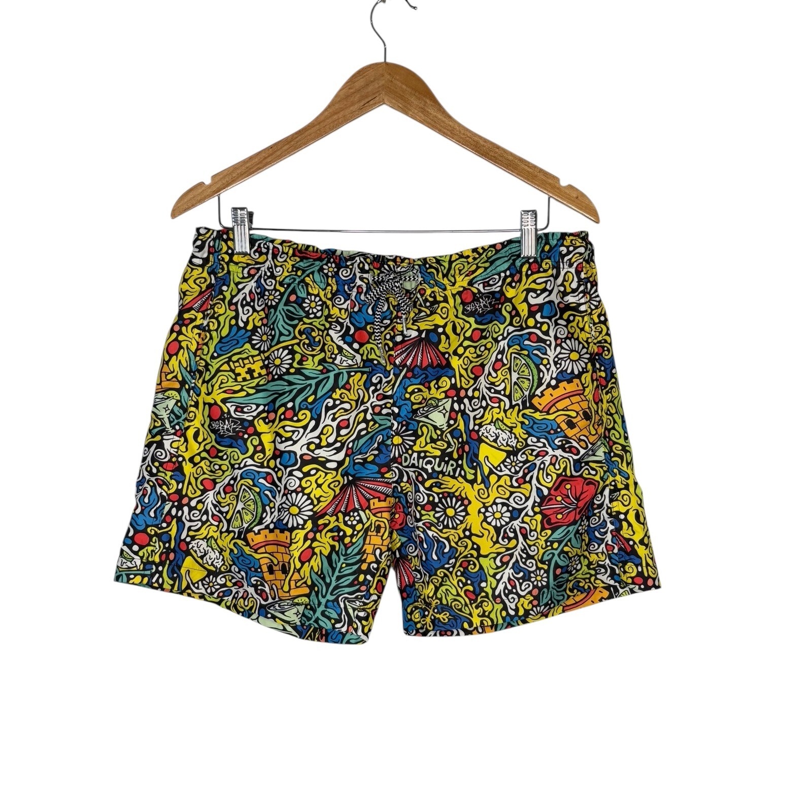 Boardies Bebar Graffiti Art Printed Swim Trunks Havana Club Men Size Small