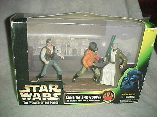 Star Wars: Power of the Force Cantina Showdown w/3 action figures-Kenner-'97-NEW