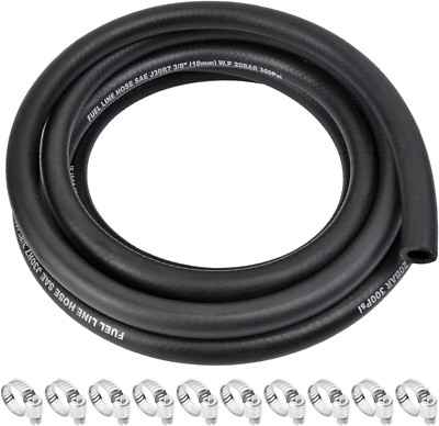 5/16 Inch ID Fuel Line Hose - 10FT Marine Grade Fuel Line with 10PCS Hose Clamps