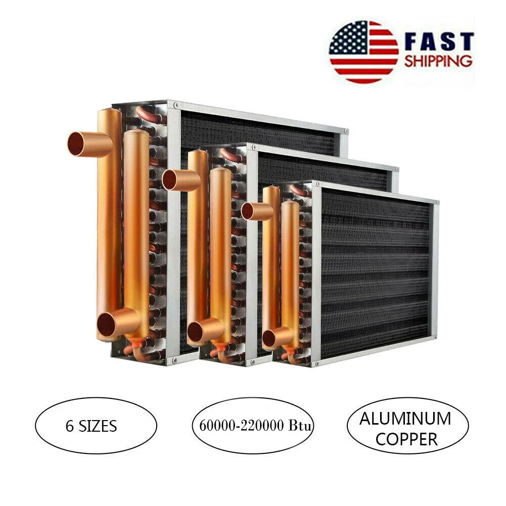 Water to Air Heat Exchanger with 1u0026#034; Copper Ports Hot Water Radiator  Heater | eBay