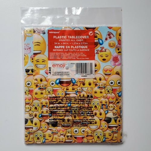Emoji Plastic Tablecover Tablecloth 54x84 in Smiling Smiley Face Birthday Party - 第 3/7 張圖片