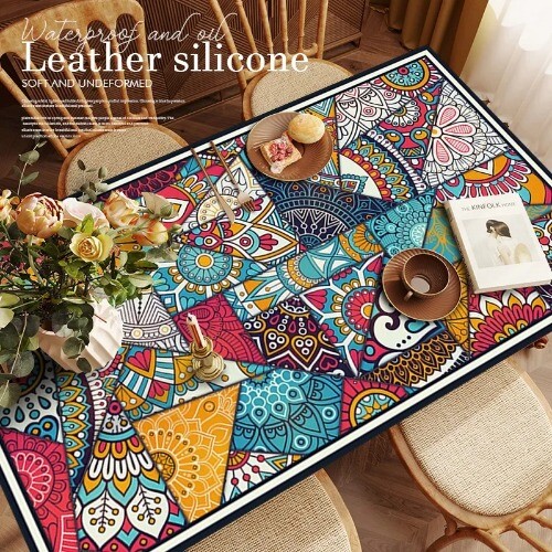Retro Table Mat Luxury Bohemian Tablecloths Pads Waterproof Oil-proof Mats PVC - Picture 17 of 40