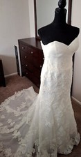 PRONOVIAS Bridal Gown Wedding Dress Bridal Size 8 Lace Ivory