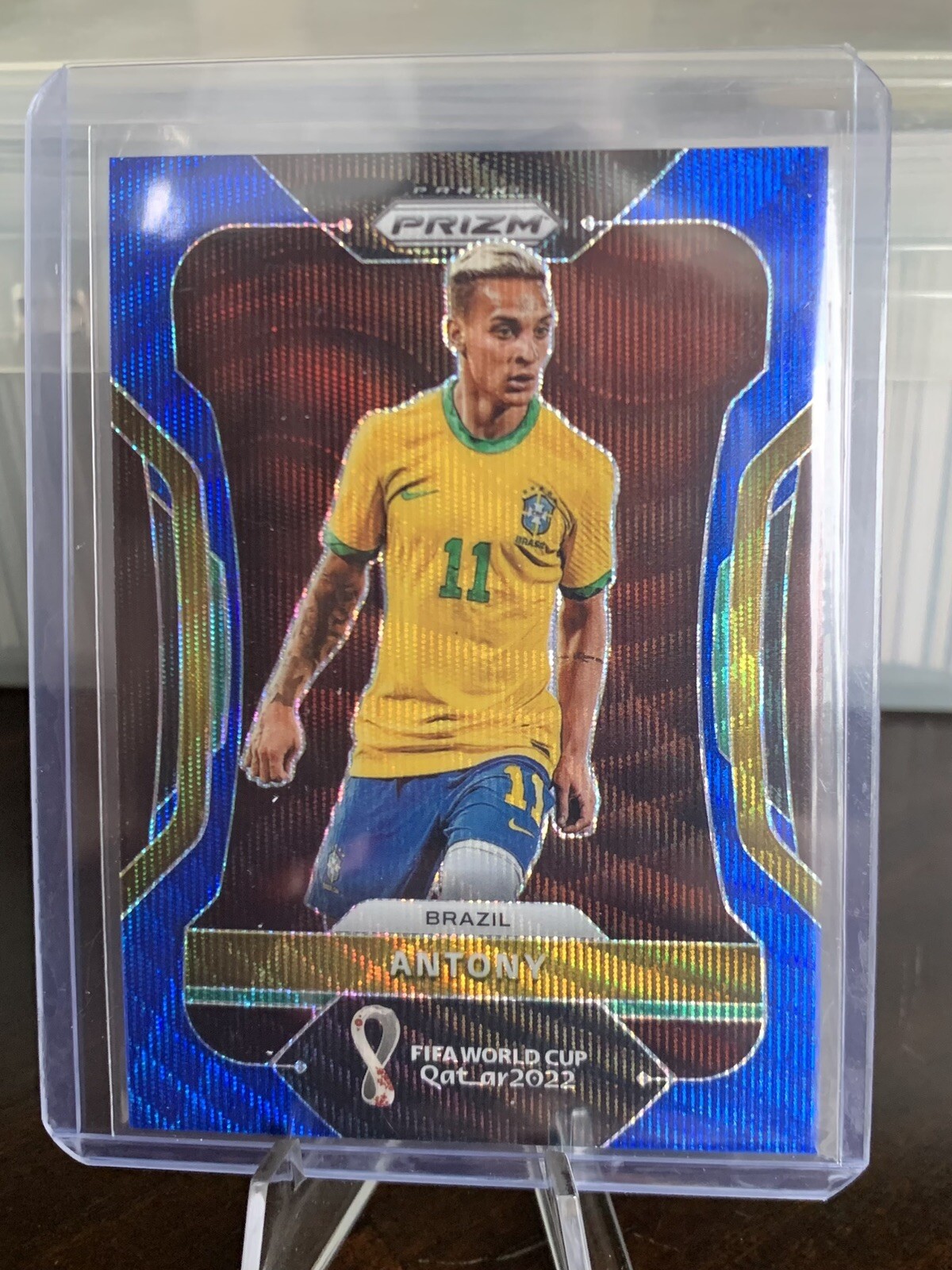 Antony 2022 Panini Prizm World Cup /199 #26 BLUE WAVE PRIZM SP Brazil Man U.