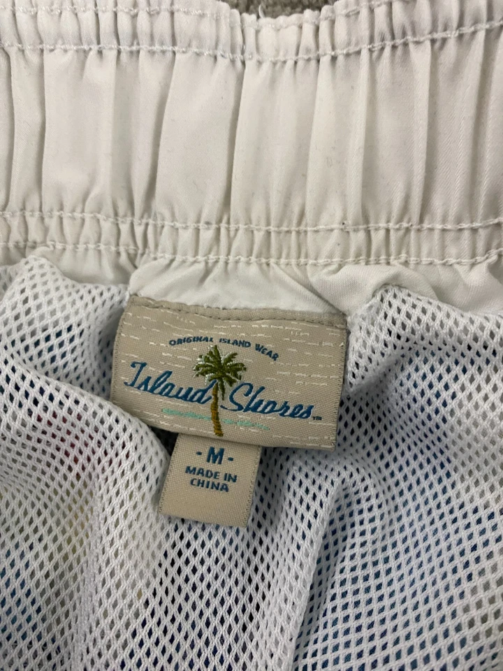 Pantalones Cortos de Natación Island Shores Para Hombre Azul Estampado Floral Hawaiano Talla Mediana Clásicos Foto 2 de 4