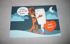 Werbeartikel Postkarte Milky und Schoki von 2023 I love you