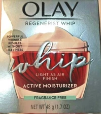 OLAY REGENERIST WHIP ACTIVE MOISTURIZER ANTI-AGING RESULTS FRAGANCE FREE