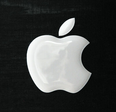 1 stck. Apple Logo 3D gewölbte Aufkleber für iPad. Weiß. 50x43mm