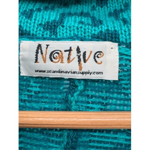 Native Scandinavian Supply Co. Sweater Poncho Women Green Baby Alpaca Nordic - Picture 3 of 14