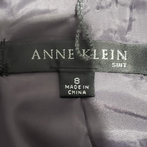 Anne Klein grau Business Büro Rock Gürtel gerafft vorne Blazer Anzug 8 - Bild 23 von 24